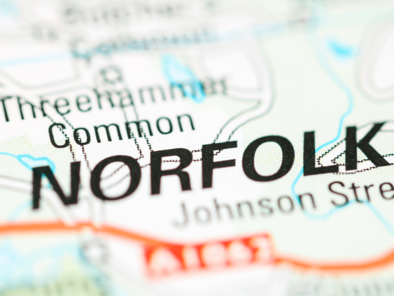 Norfolk on map