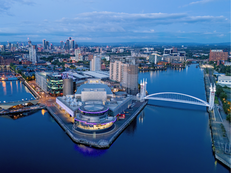 A view of Salford Quays in Greater Manchester